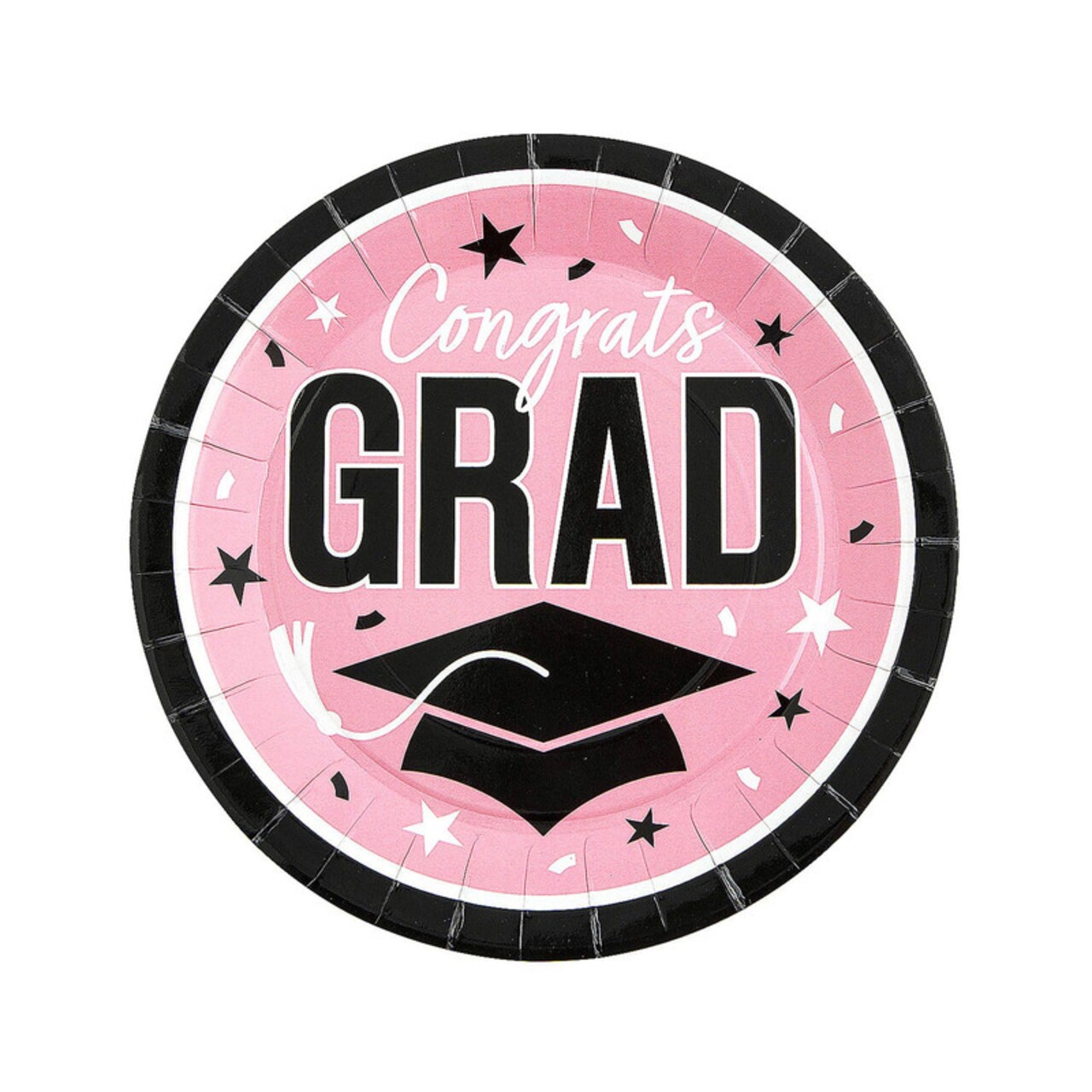 Congrats Grad Round Paper Dinner Plates 9 Inch 25 Count Graduation Party Tableware